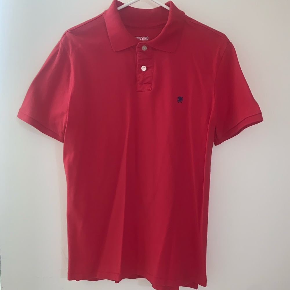 Red Cotton Dress Polo